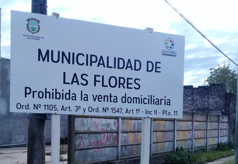 Colocación de Cartelería: Prohibida la venta domiciliaria